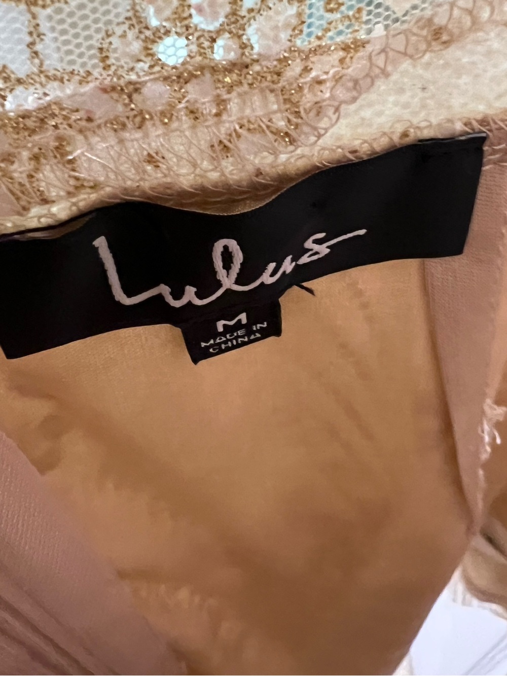 Spread My Shine Beige Glitter Ruffled Backless Mini Dress - Picture 7 of 7